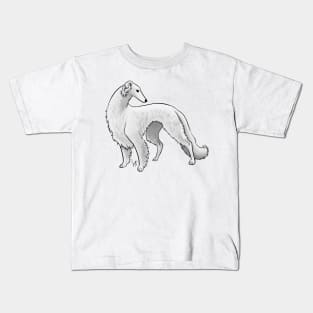 Dog - Borzoi - White Kids T-Shirt